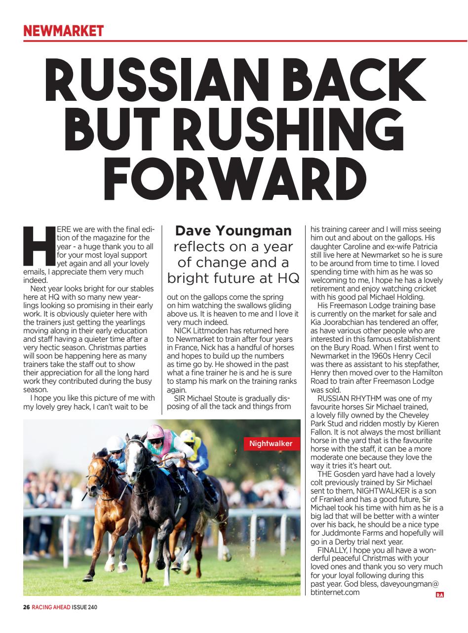 Racing Ahead Preview Pages