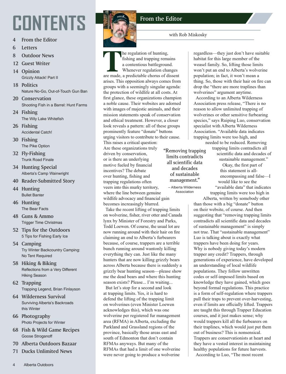 Alberta Outdoors Preview Pages