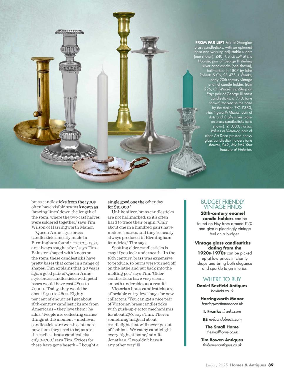 Homes & Antiques Magazine Preview Pages