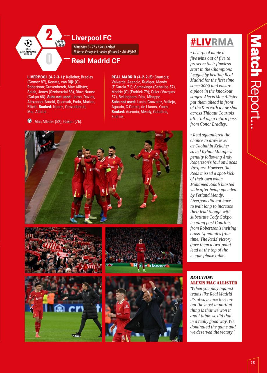 Liverpool FC Programmes Preview Pages