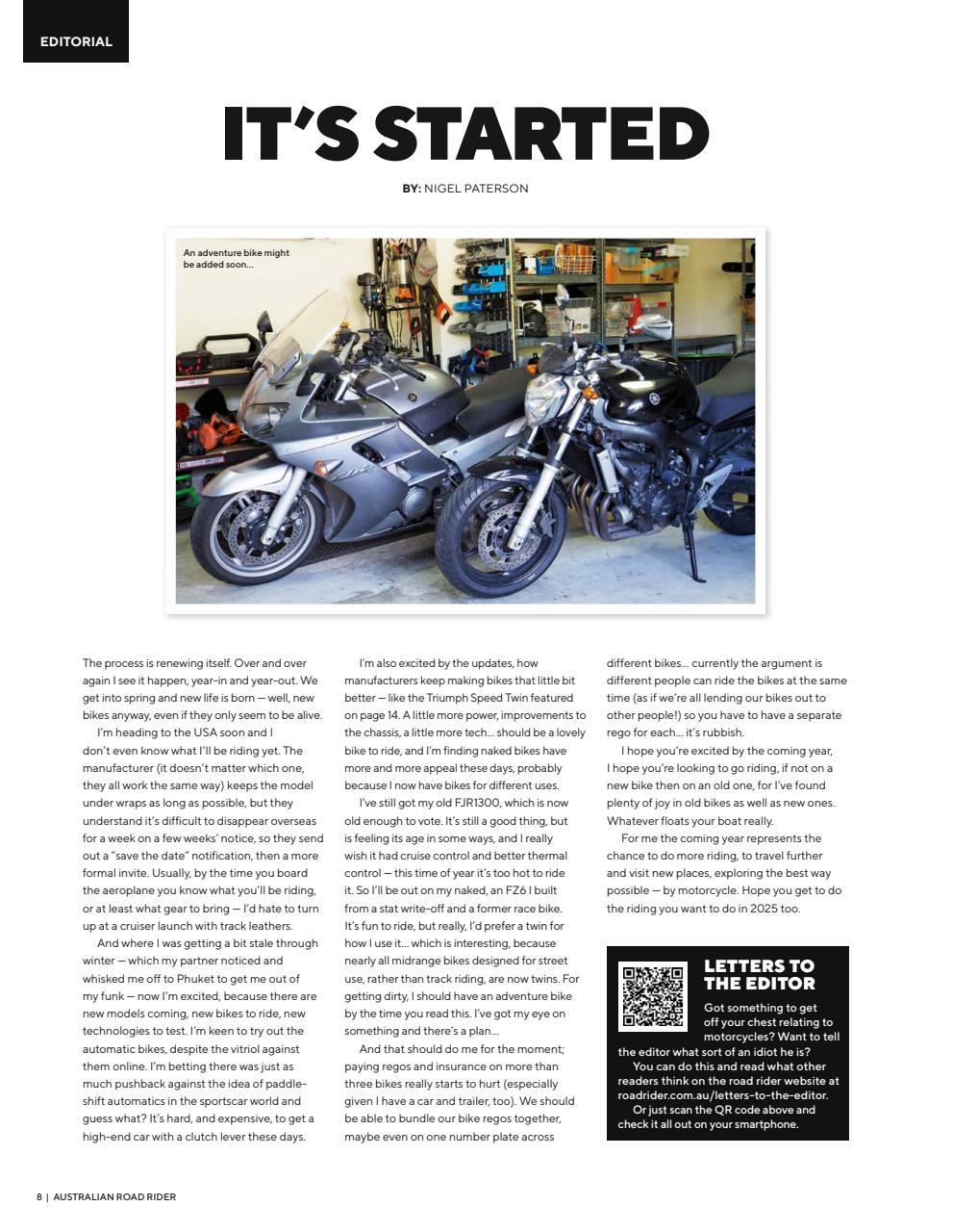 Australian Road Rider Preview Pages