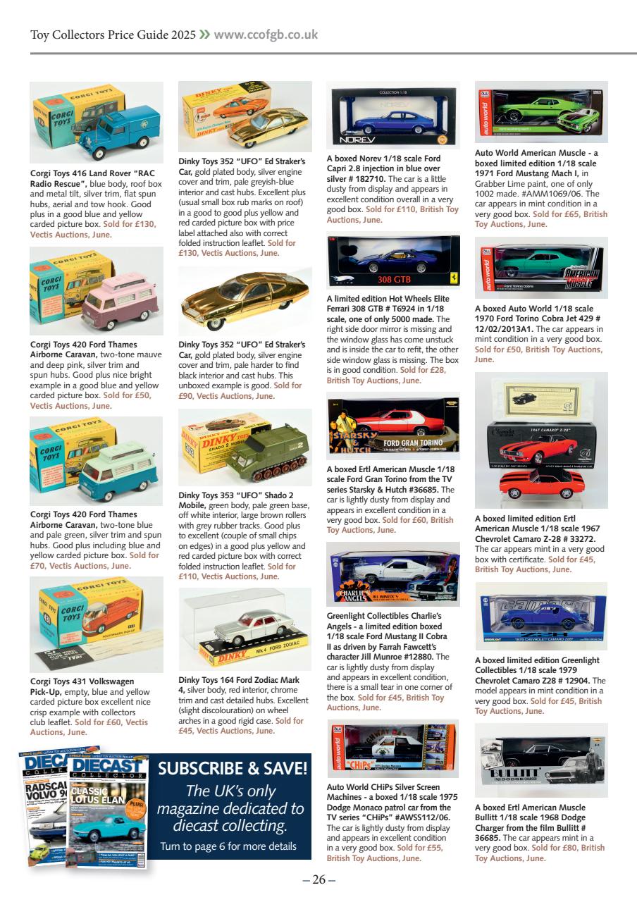 Toy Collectors Price Guide Preview Pages