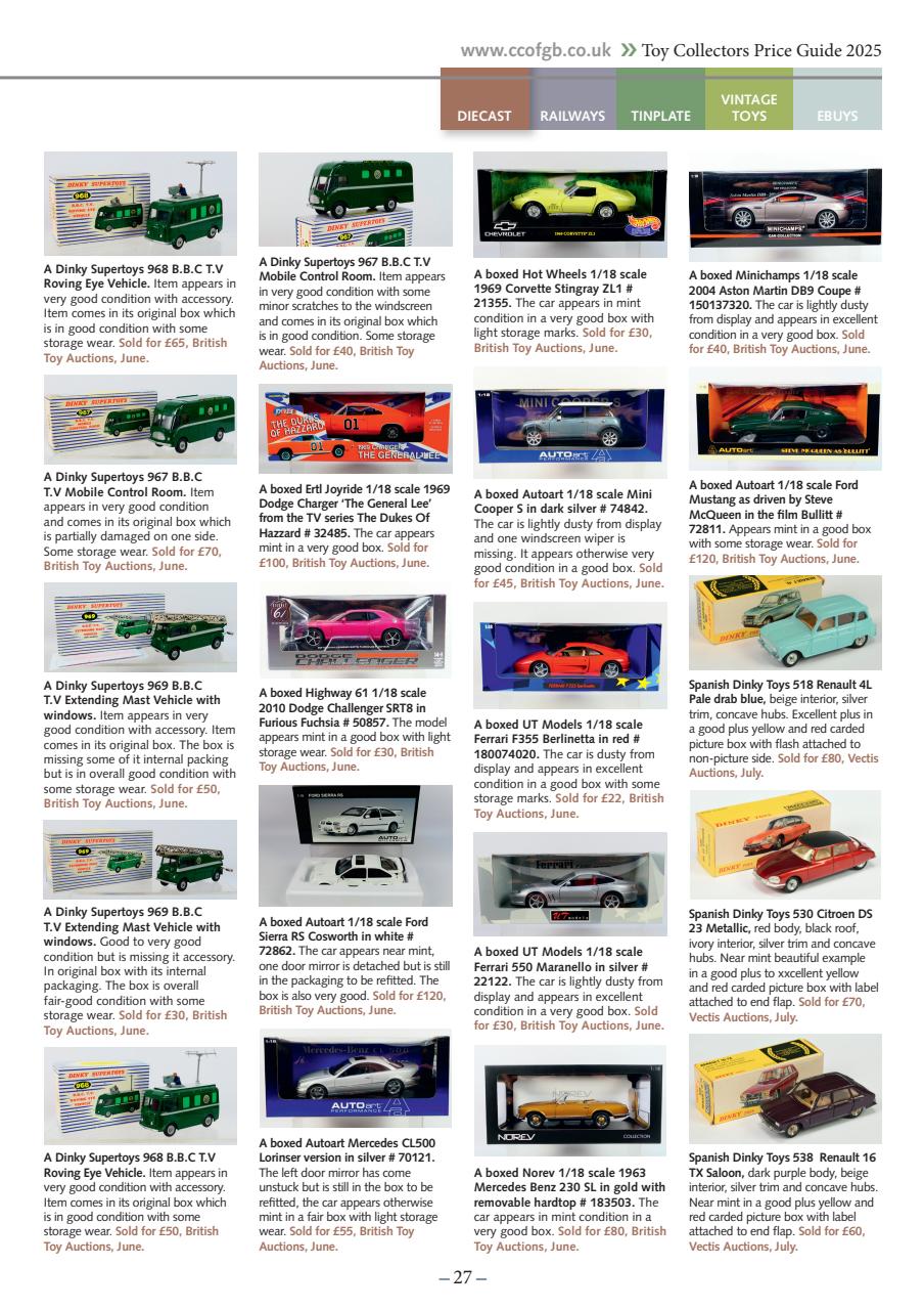 Toy Collectors Price Guide Preview Pages