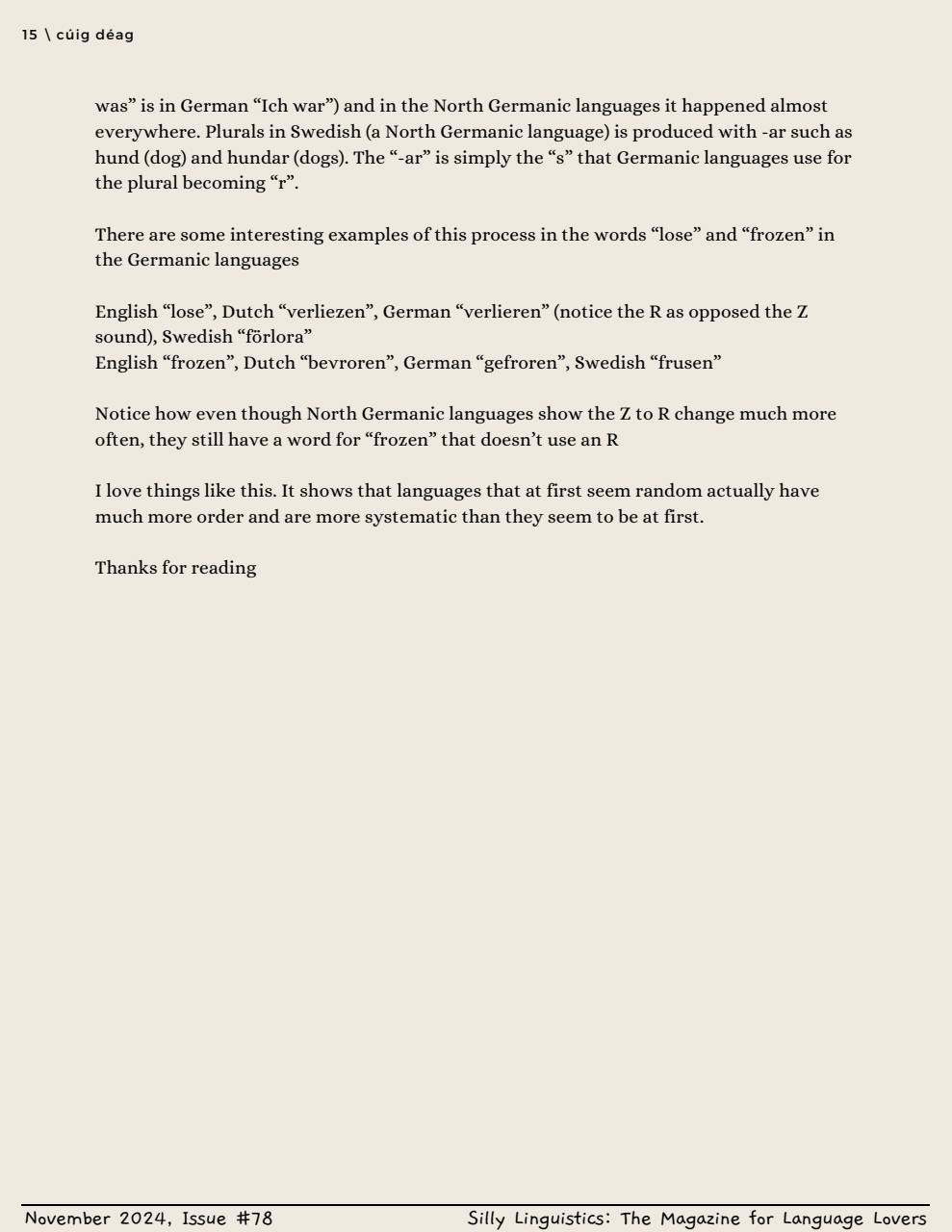 Silly Linguistics Preview Pages