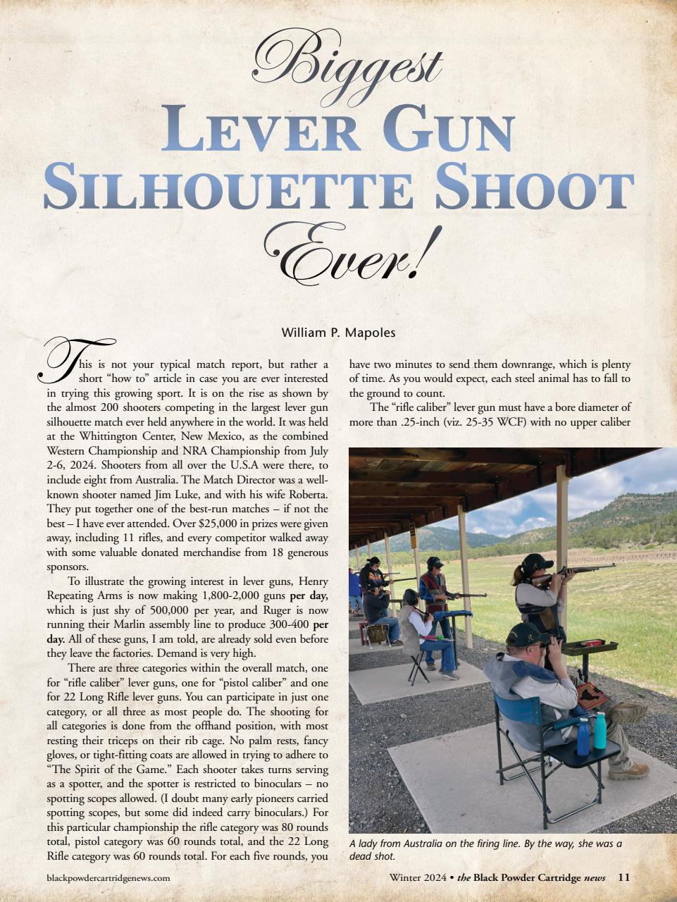 Black Powder Cartridge News Preview Pages