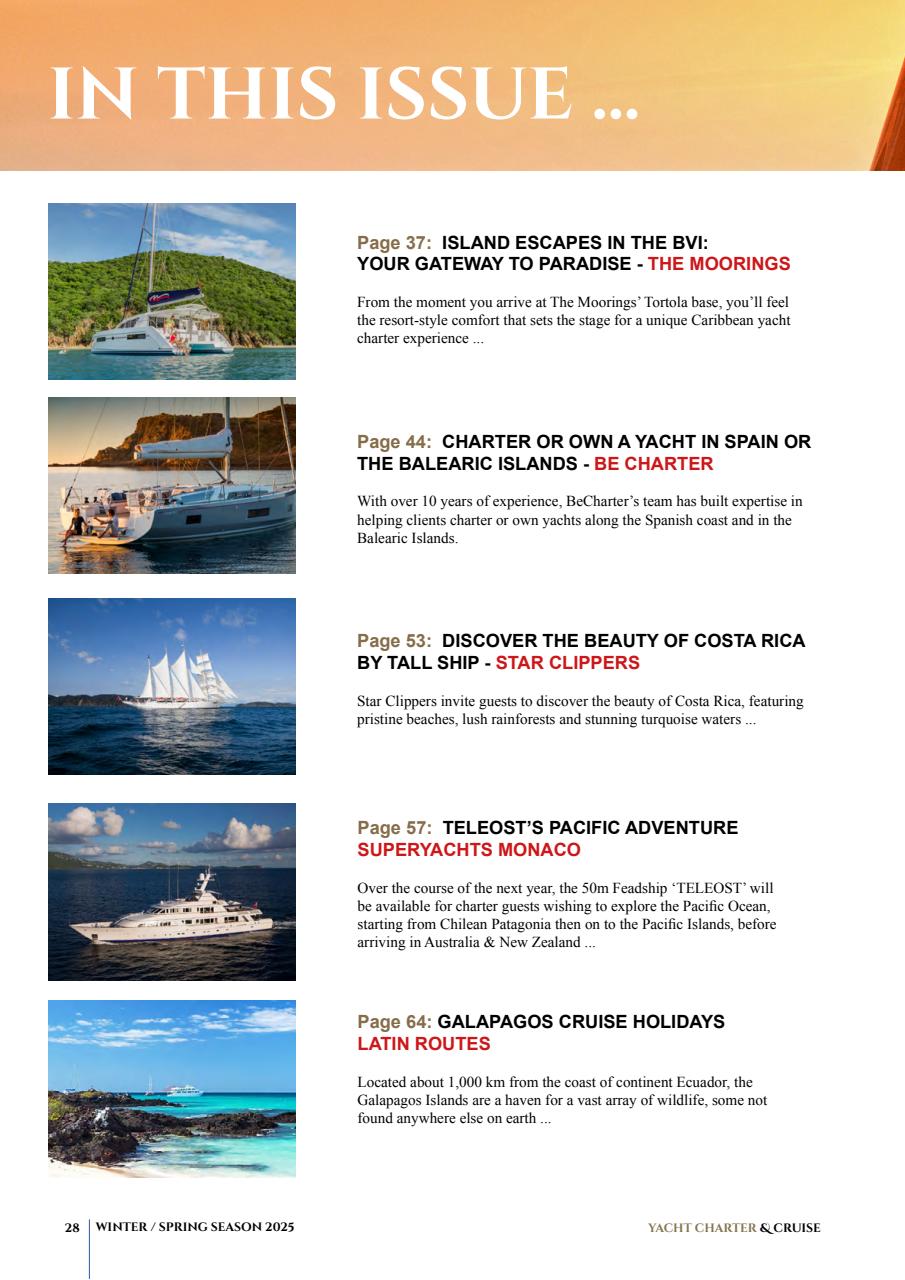 Yacht Charter & Cruise Preview Pages