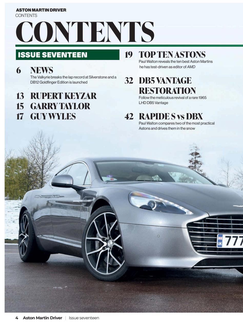 Aston Martin Driver Preview Pages