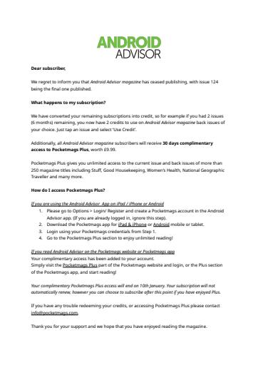 Android Advisor issue 