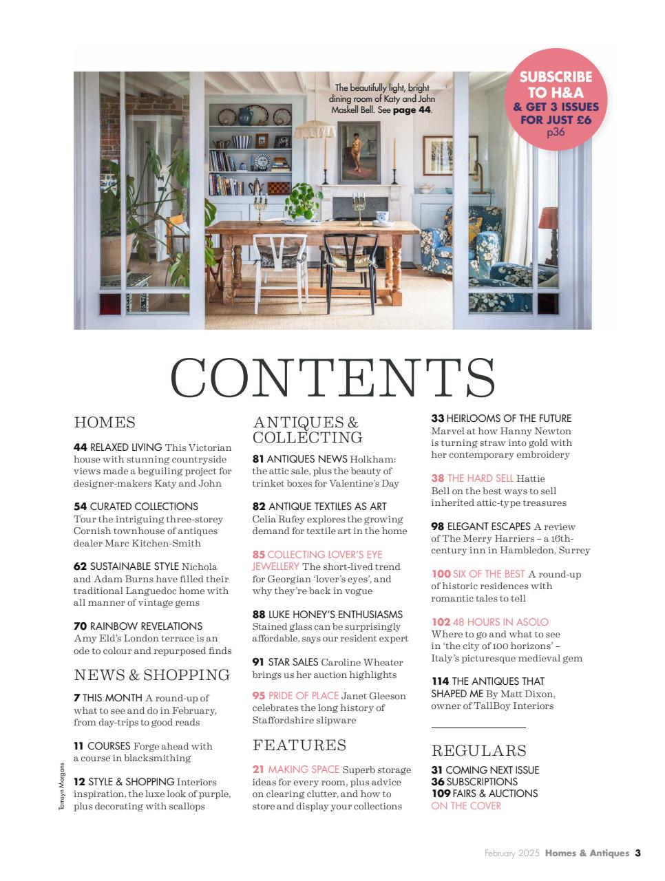 Homes & Antiques Magazine Preview Pages
