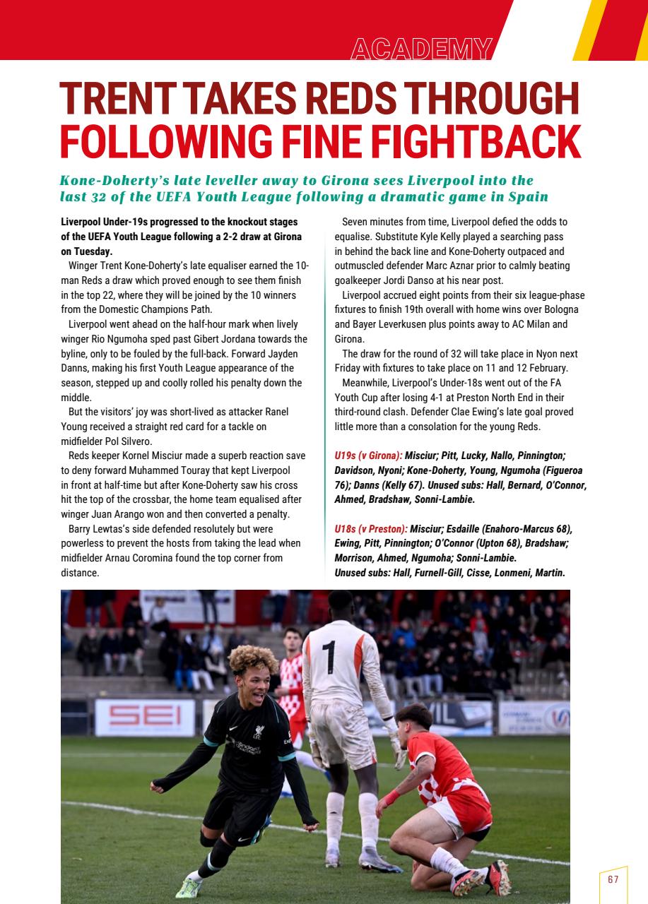 Liverpool FC Programmes Preview Pages