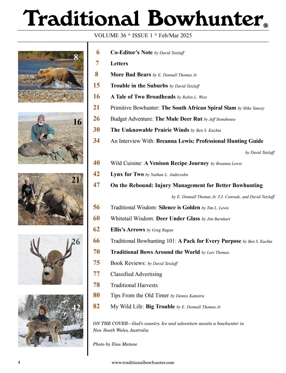 Traditional Bowhunter Magazine Preview Pages