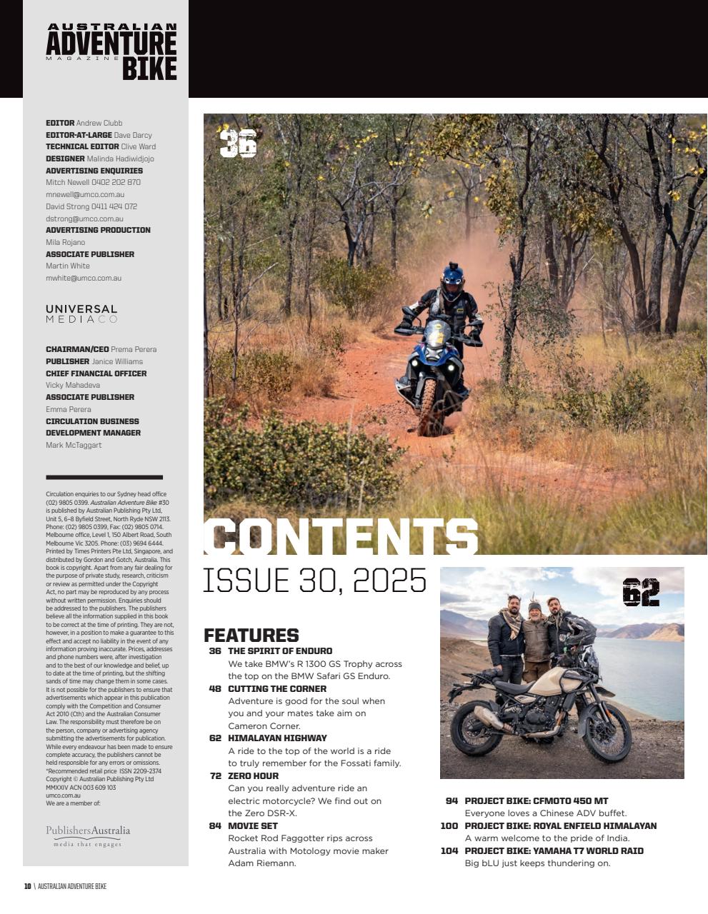 Australian Adventure Bike Preview Pages