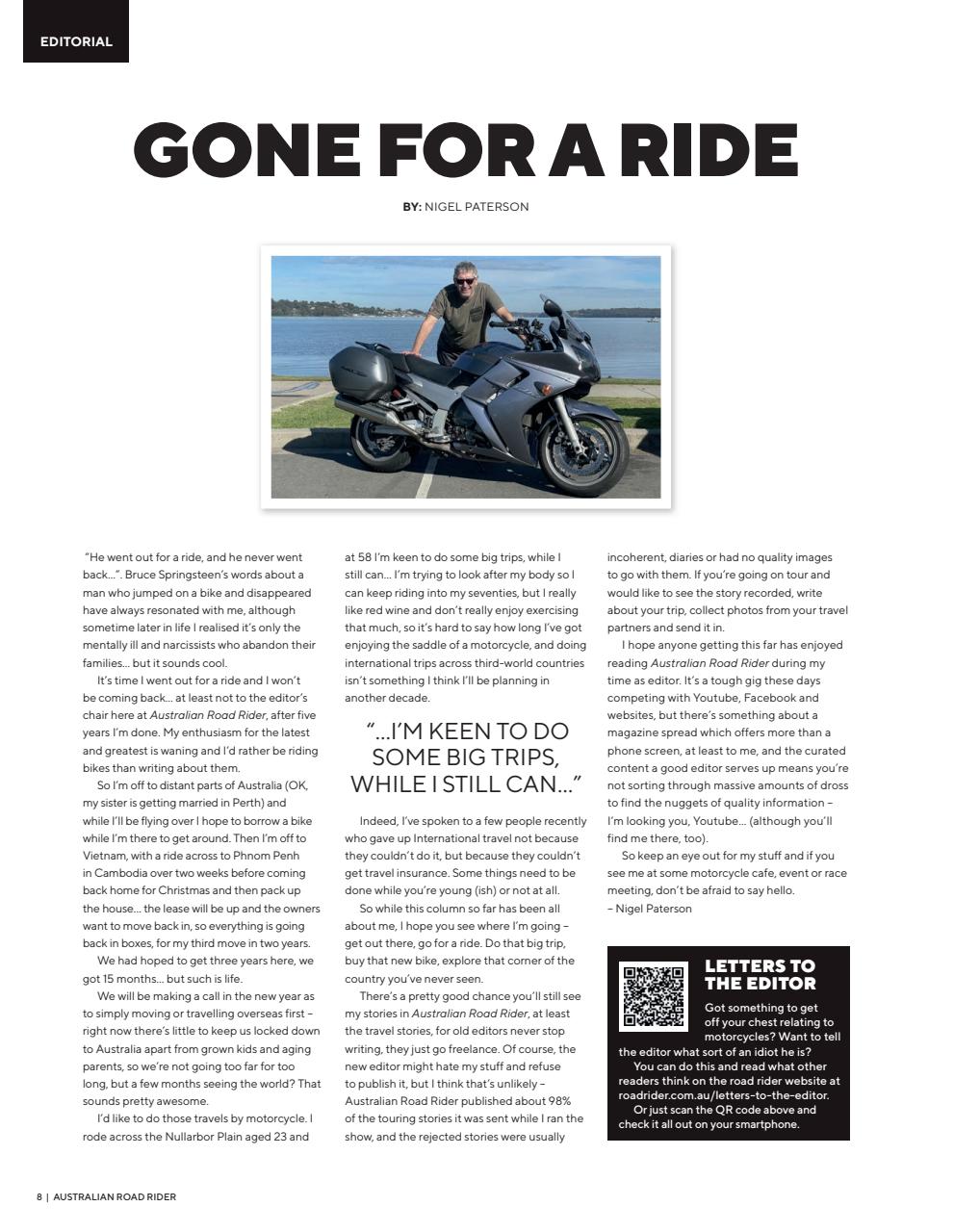 Australian Road Rider Preview Pages