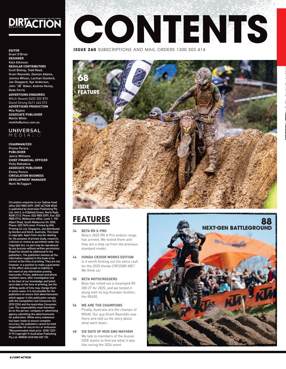 Dirt Action Preview Pages