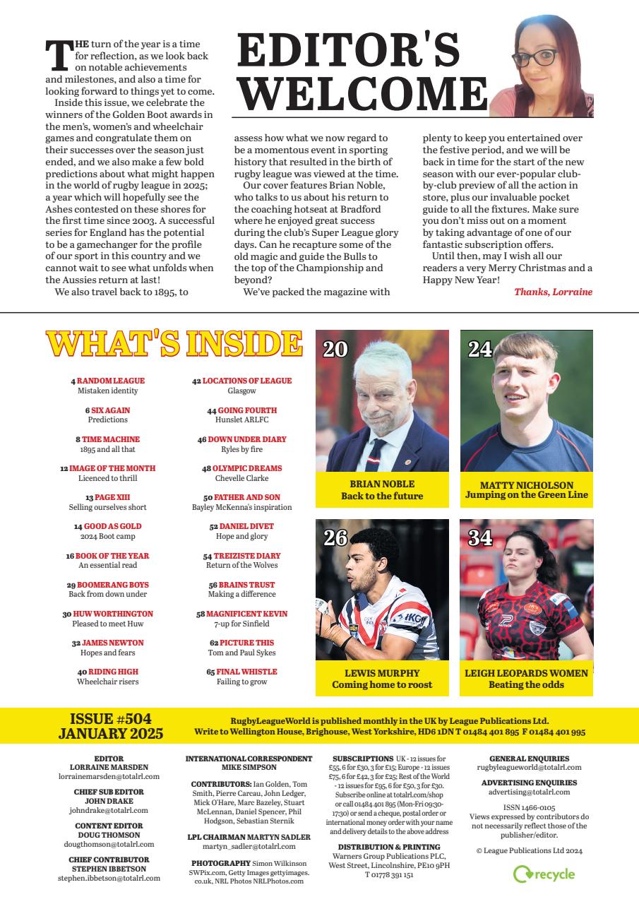 Rugby League World Preview Pages