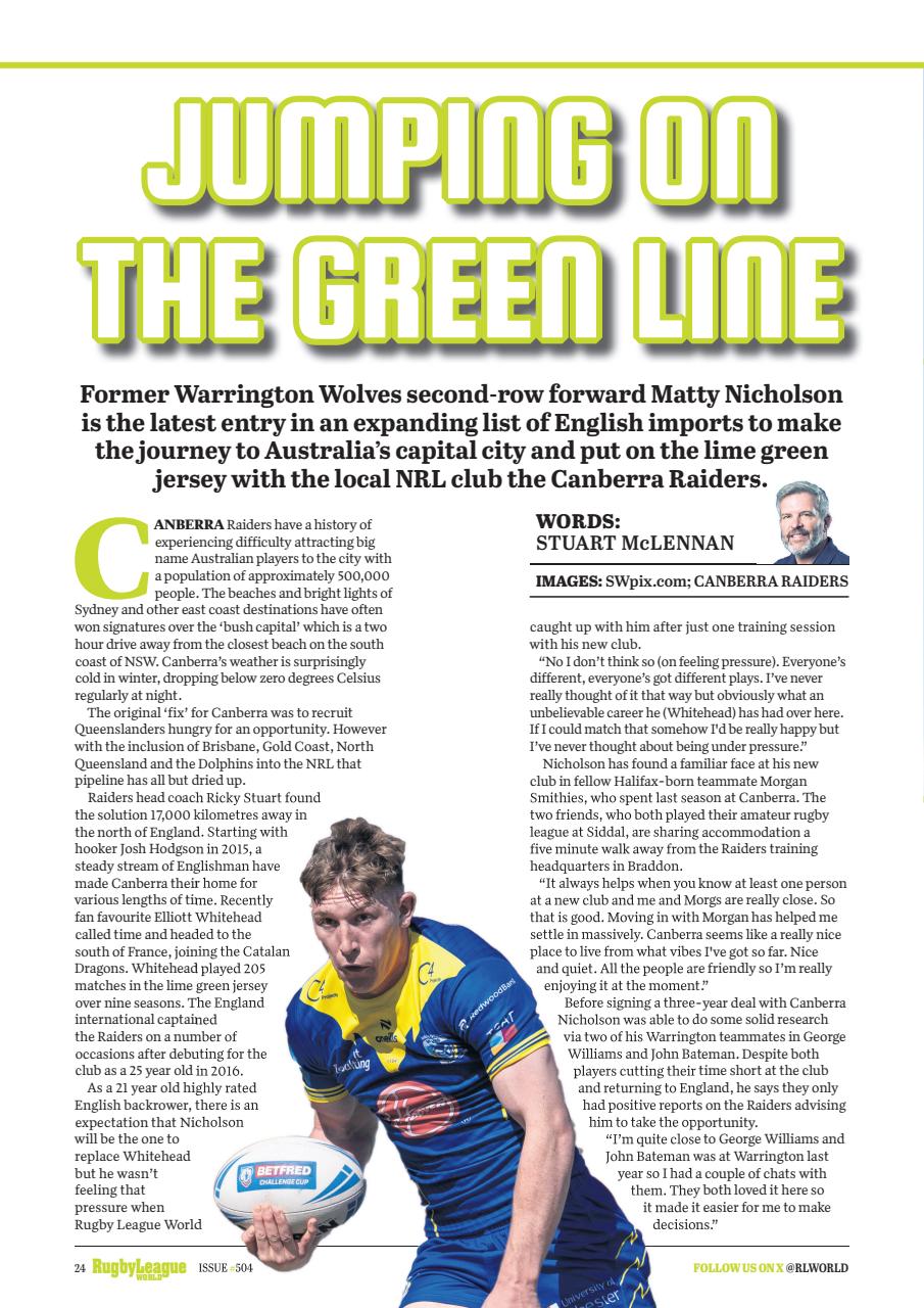 Rugby League World Preview Pages
