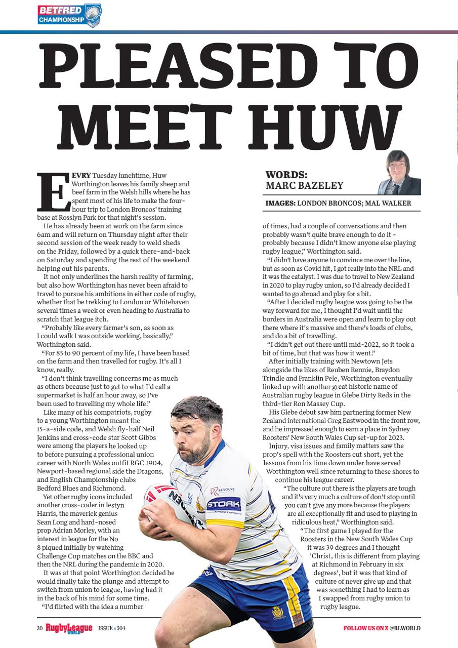 Rugby League World Preview Pages