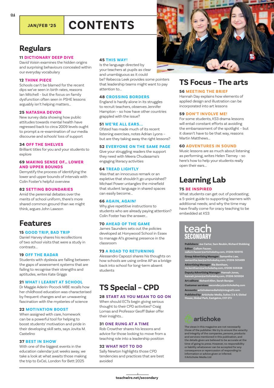 Teach Secondary Preview Pages