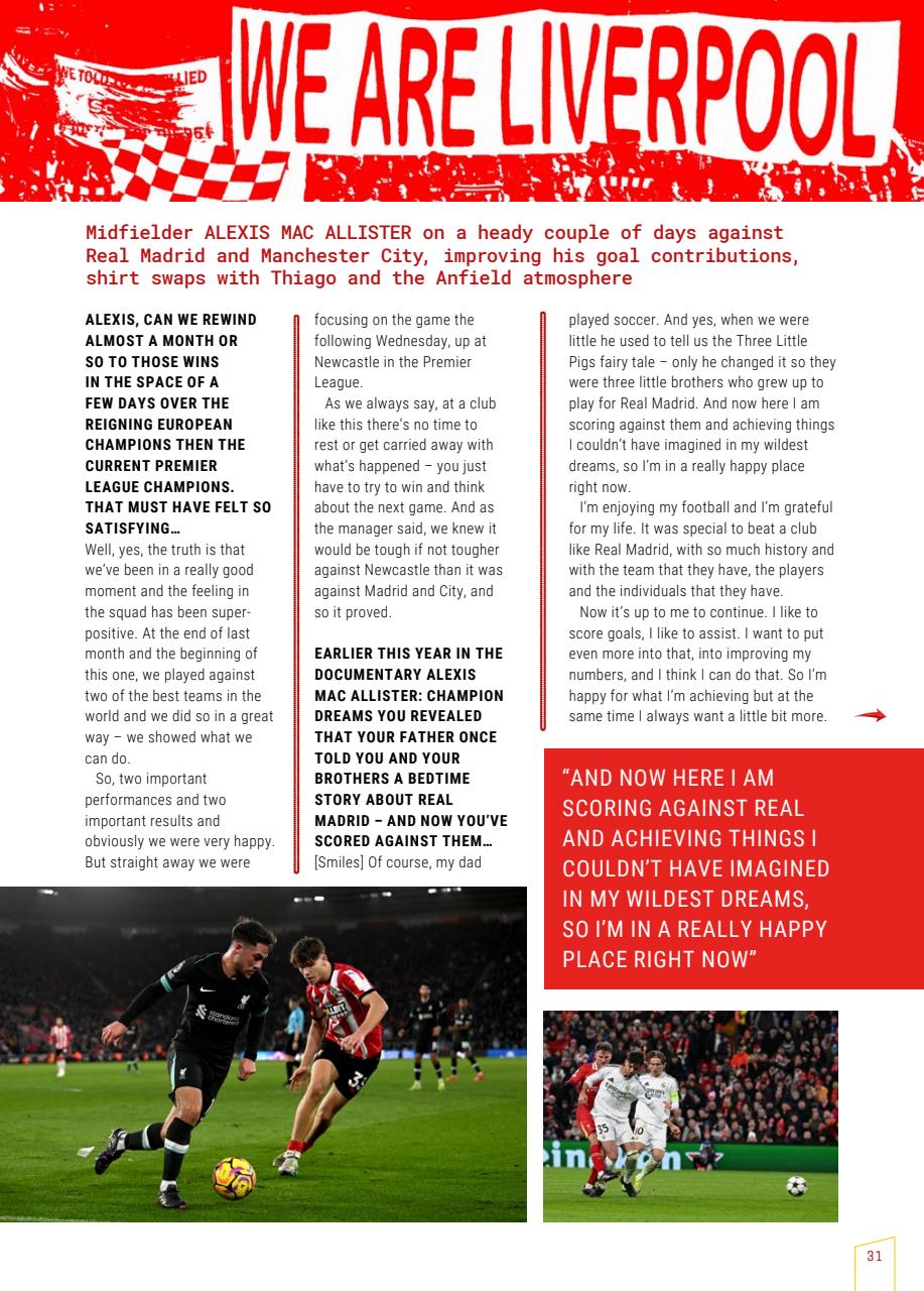 Liverpool FC Programmes Preview Pages