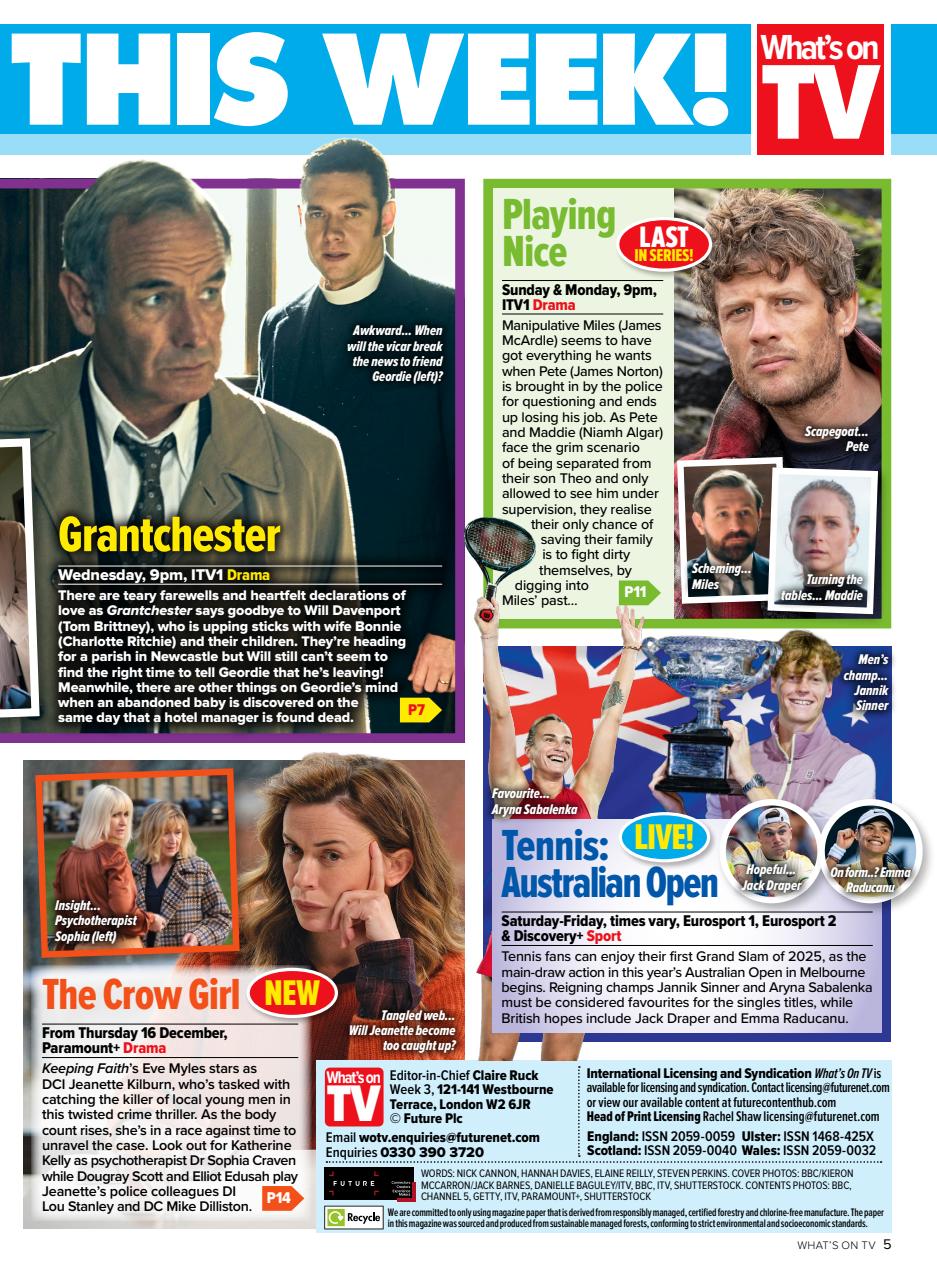 What's on TV Preview Pages