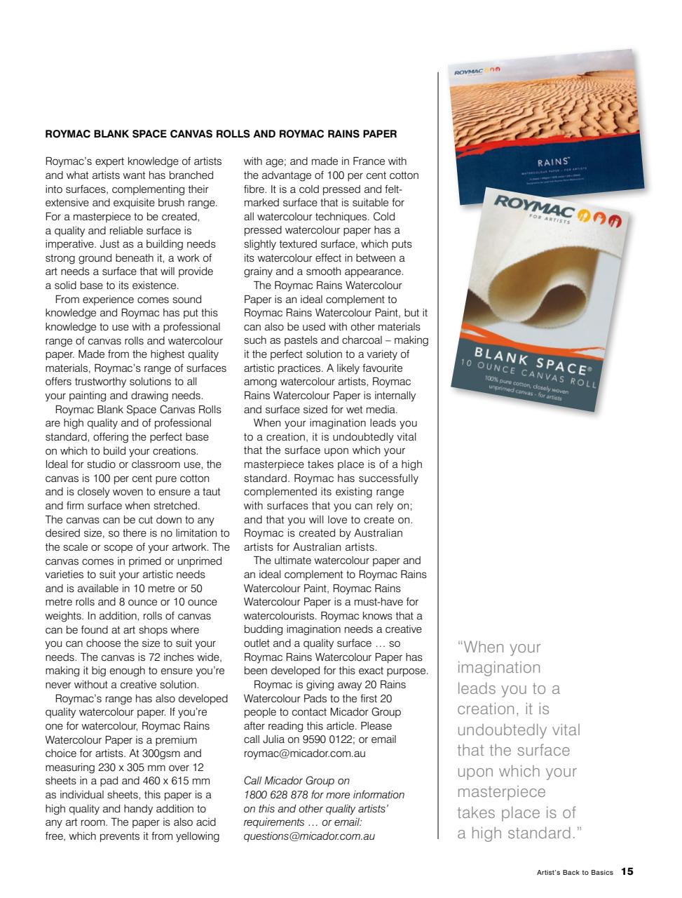 Artists Back to Basics Preview Pages