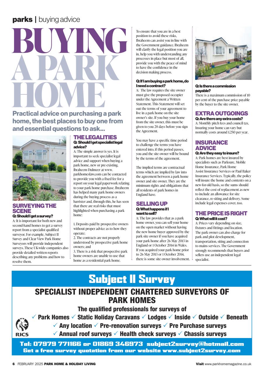 Park Home & Holiday Living Preview Pages