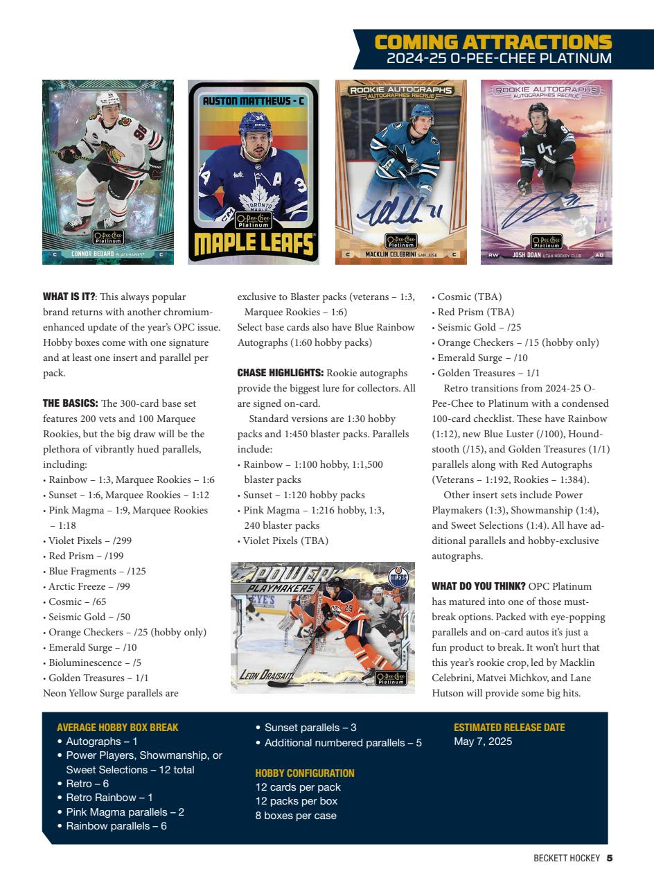 Beckett Hockey Magazine Preview Pages