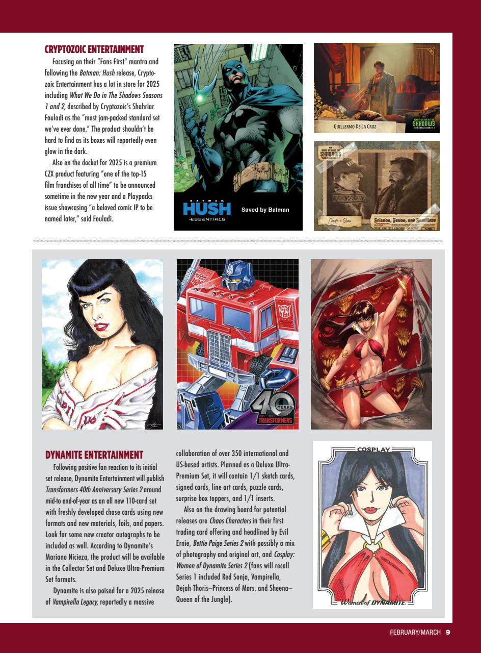 Non-Sport Update Magazine Preview Pages