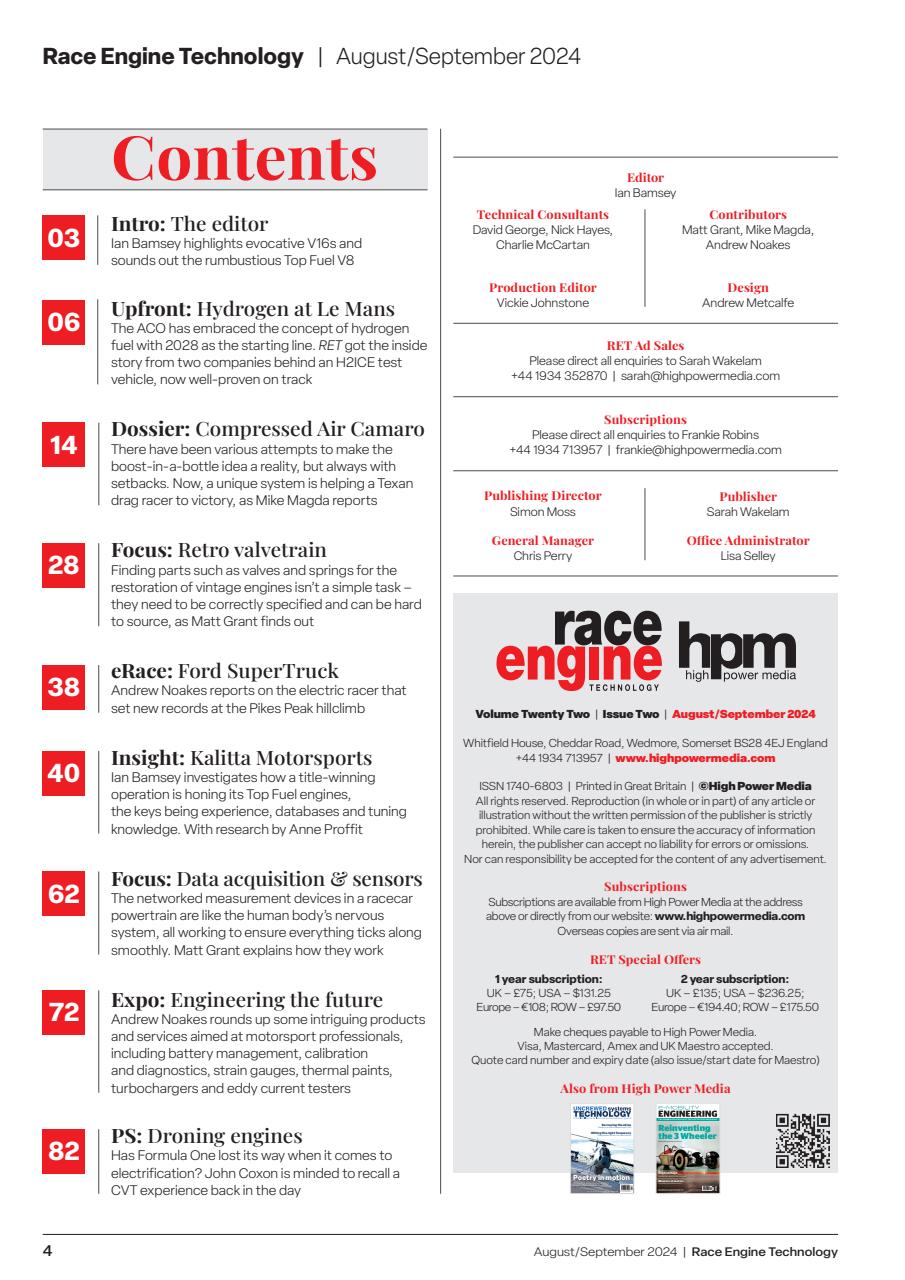 Race Engine Technology Preview Pages