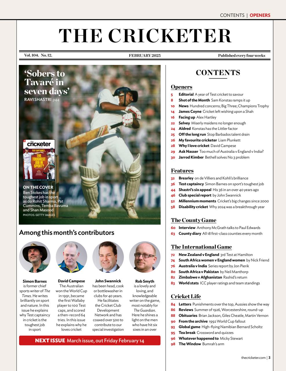 The Cricketer Magazine Preview Pages