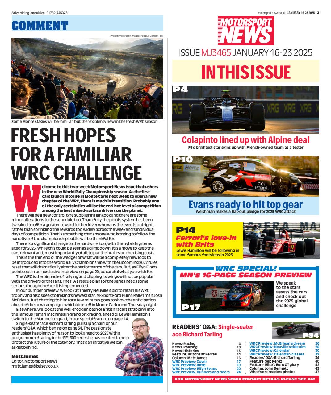 Motorsport News Preview Pages