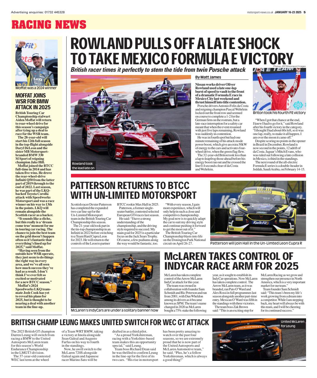 Motorsport News Preview Pages