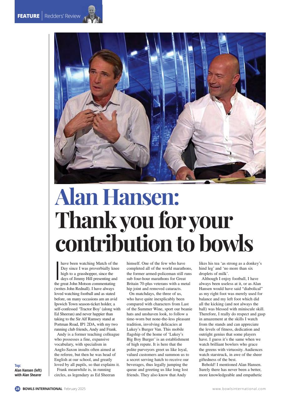 Bowls International Preview Pages