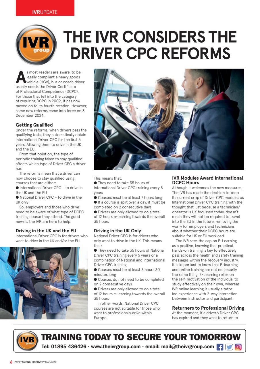 Professional Recovery Magazine Preview Pages