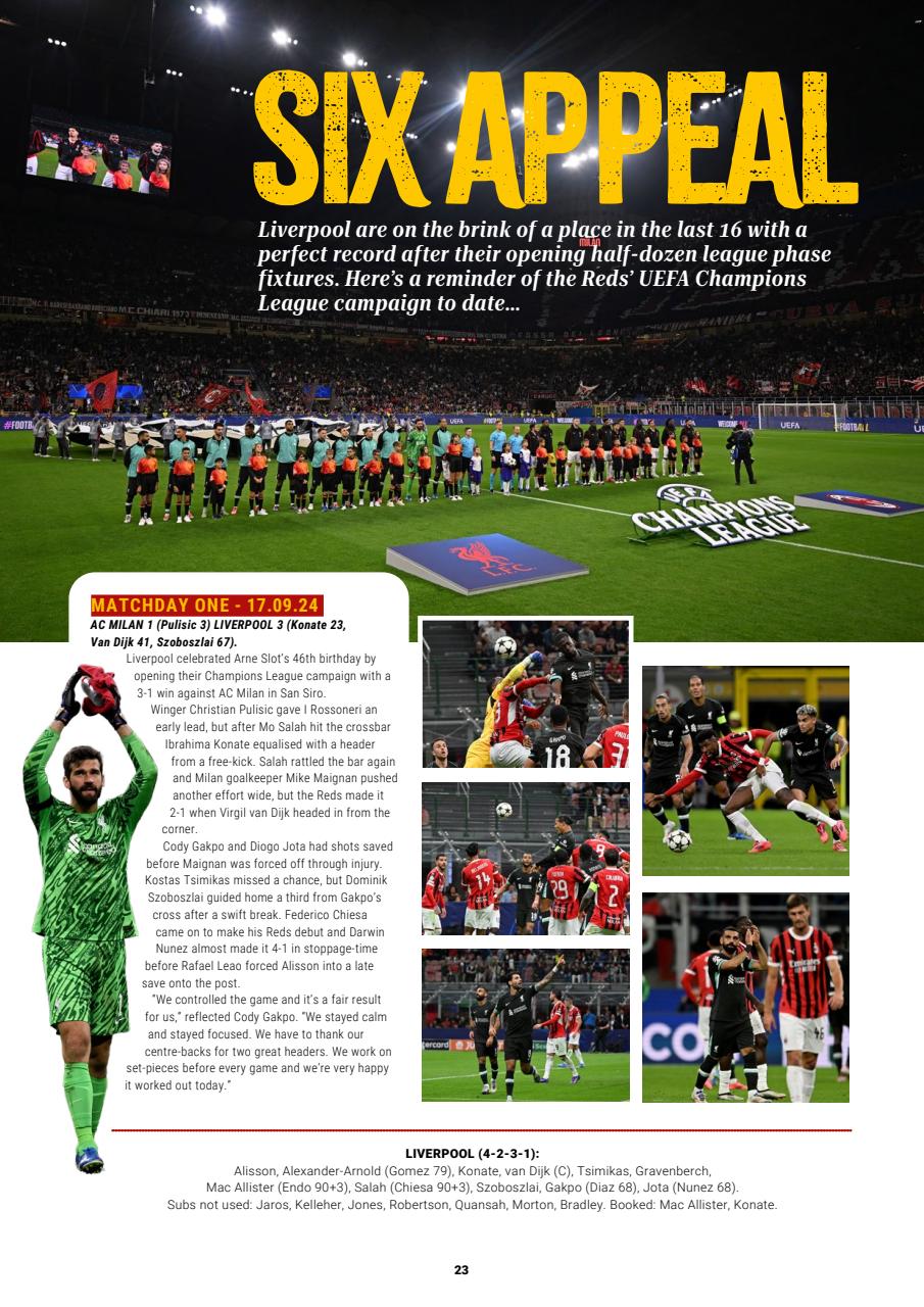 Liverpool FC Programmes Preview Pages