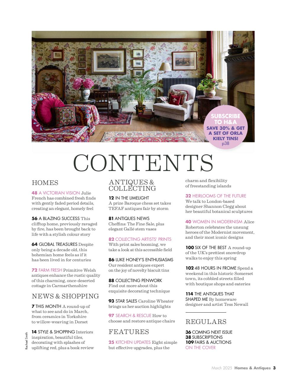 Homes & Antiques Magazine Preview Pages