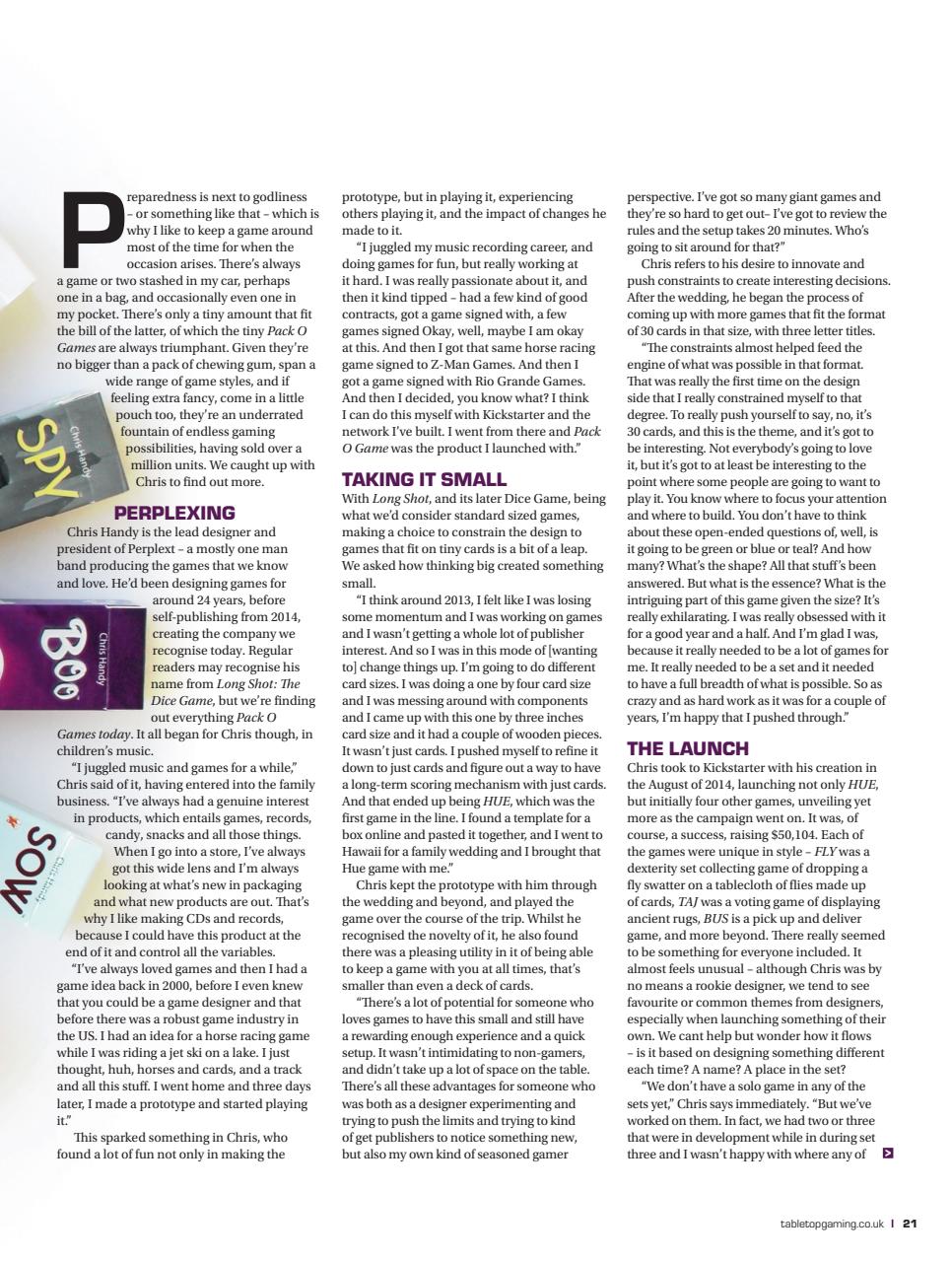 Tabletop Gaming Preview Pages