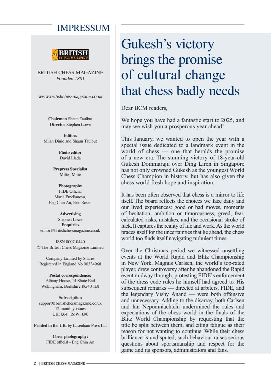 British Chess Magazine Preview Pages