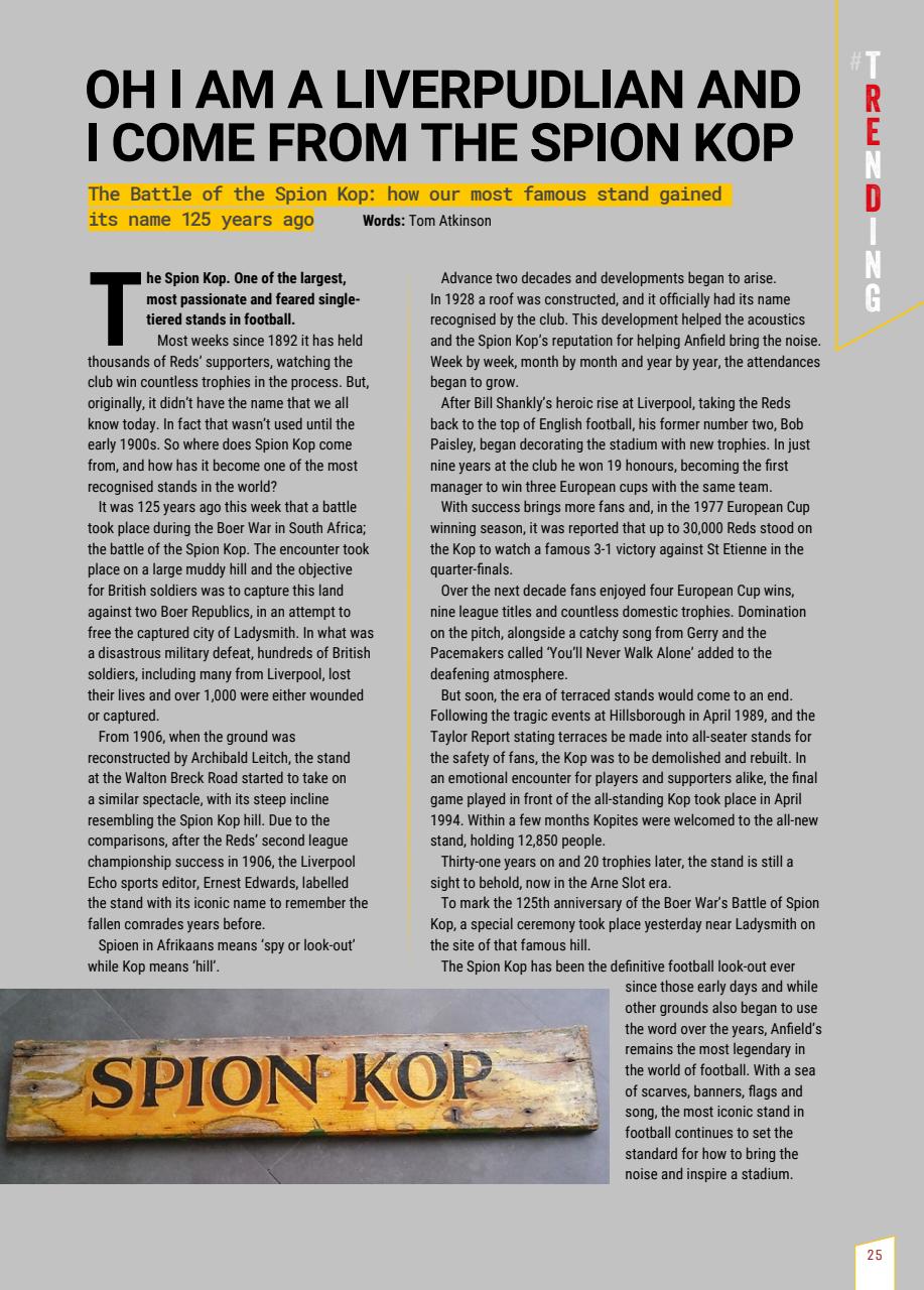 Liverpool FC Programmes Preview Pages