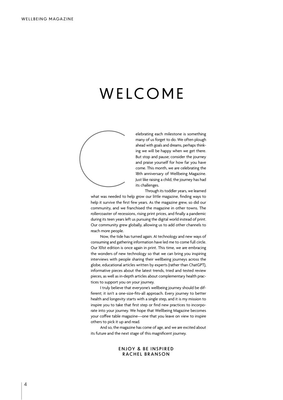 Wellbeing Magazine Preview Pages