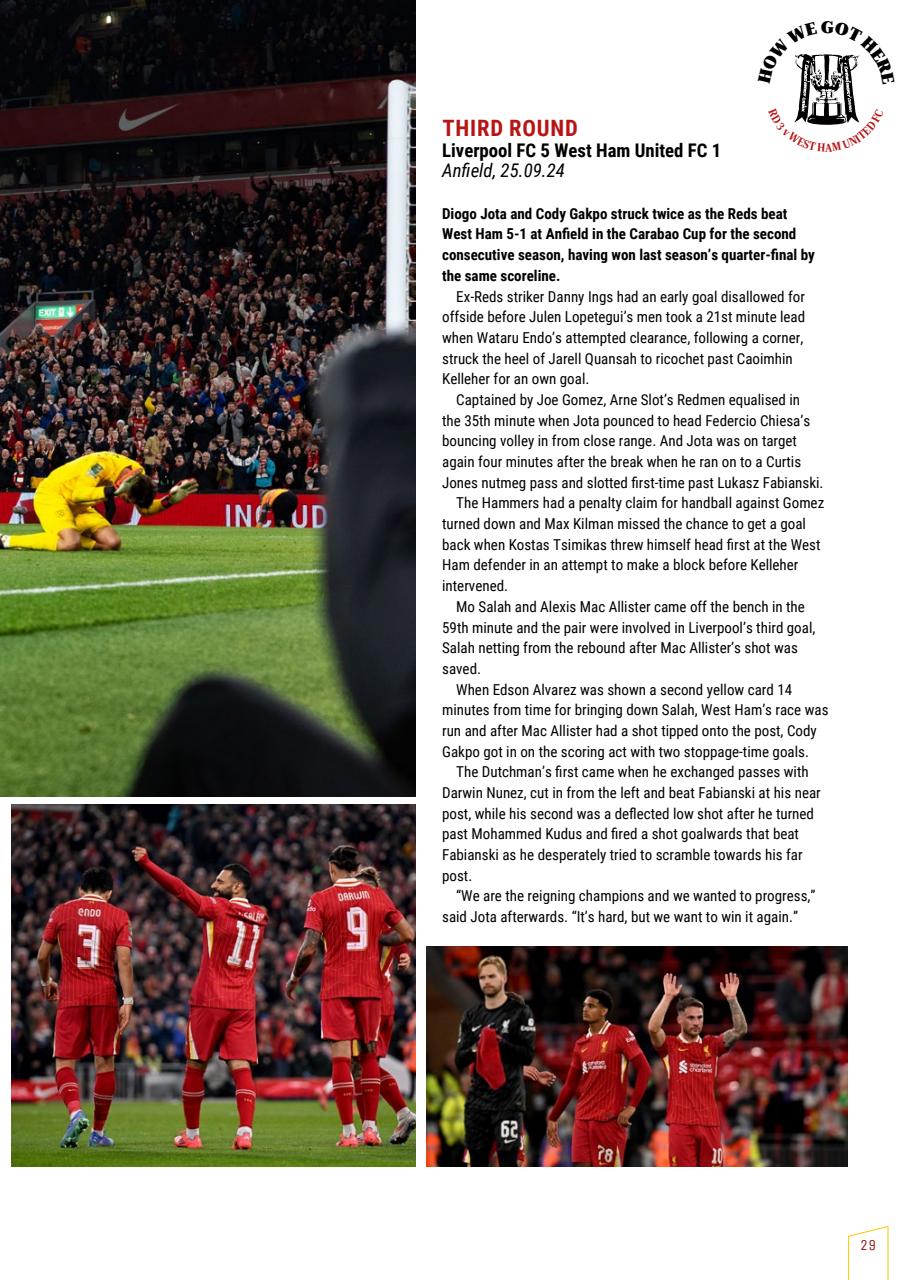 Liverpool FC Programmes Preview Pages