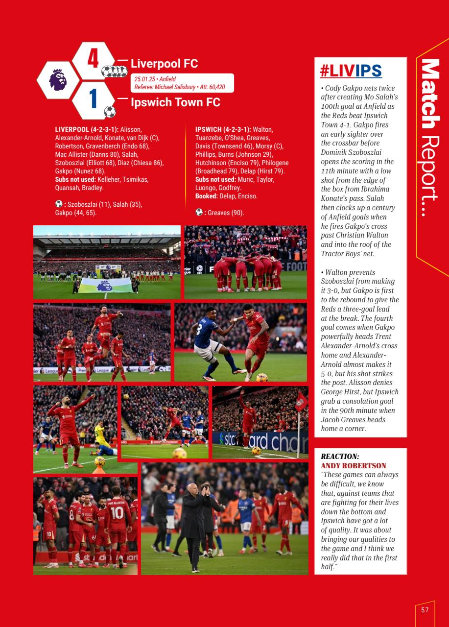 Liverpool FC Programmes Preview Pages