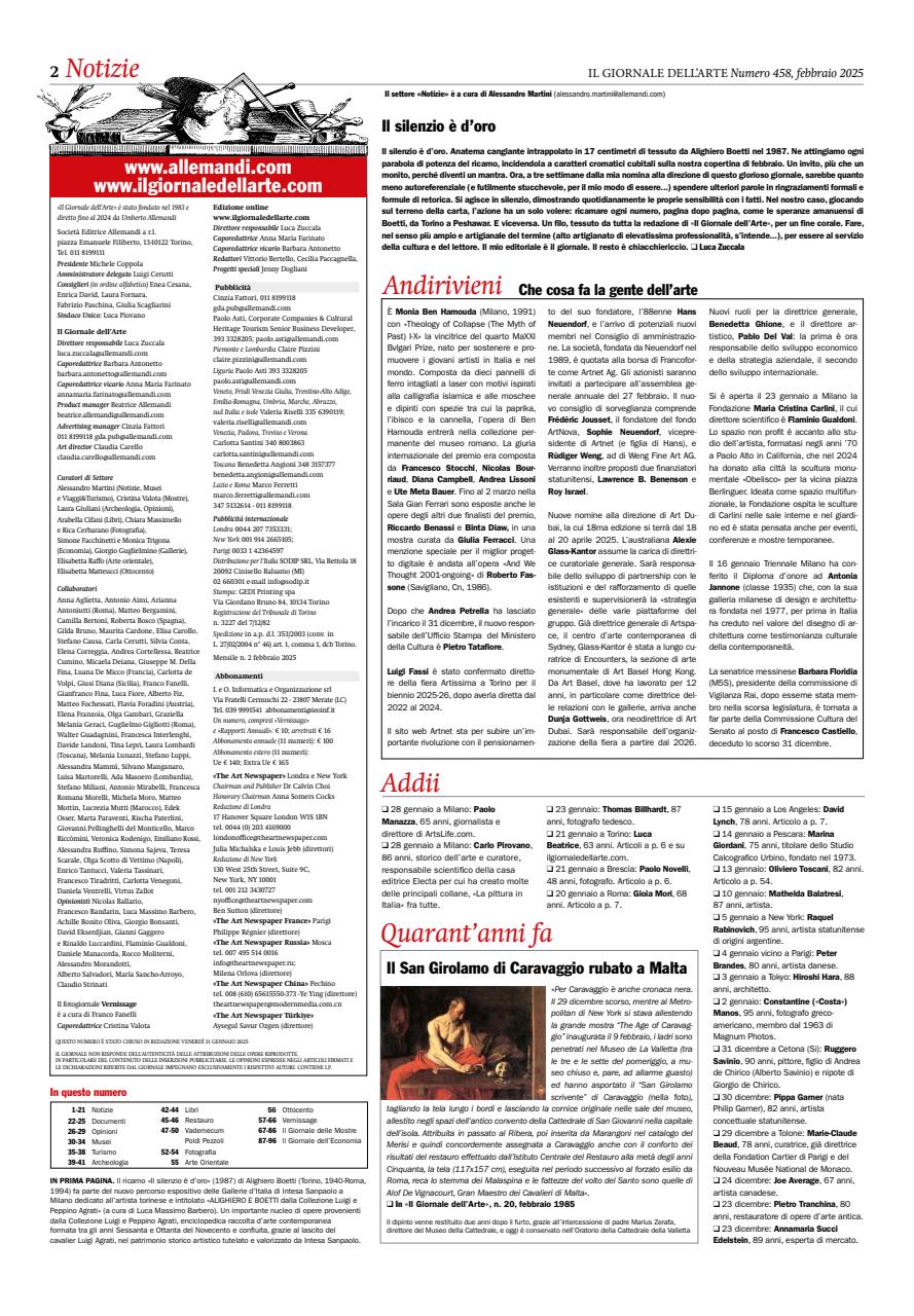 Il Giornale Dell’Arte Preview Pages