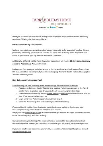 Park and Holiday Home Inspiration magazine issue 