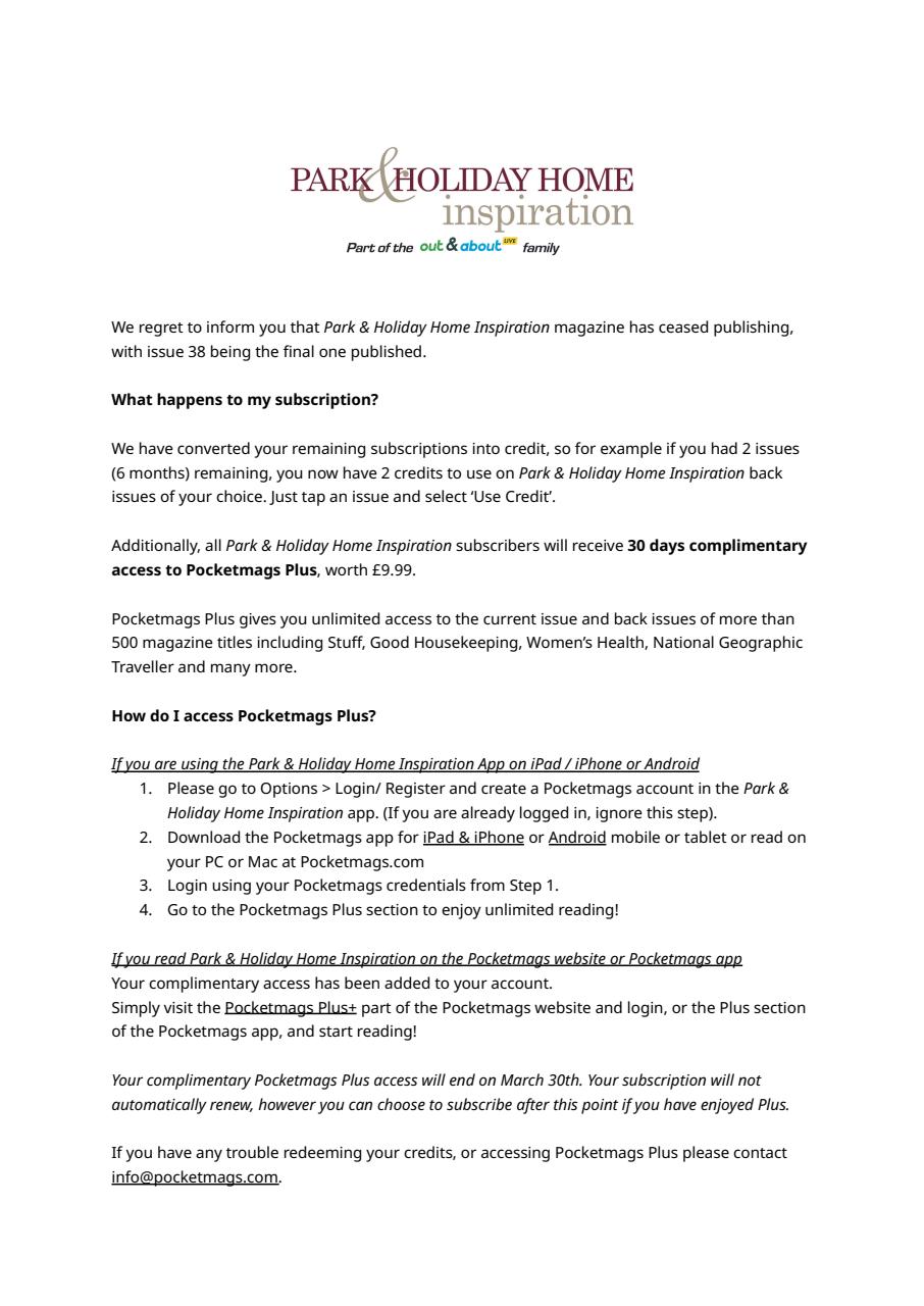 Park and Holiday Home Inspiration magazine Preview Pages