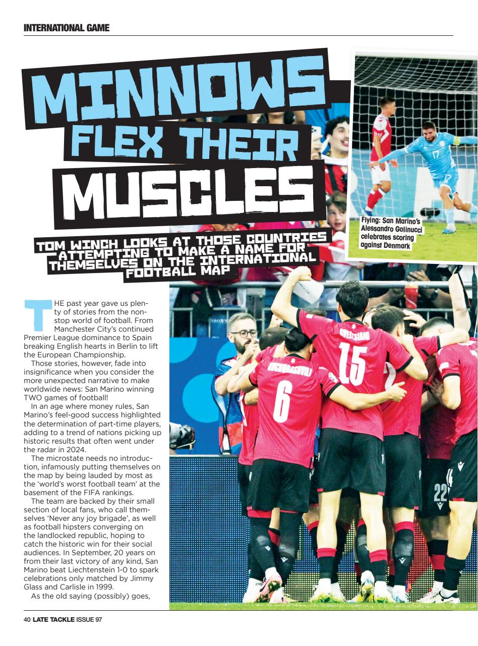 Late Tackle Football Magazine Preview Pages