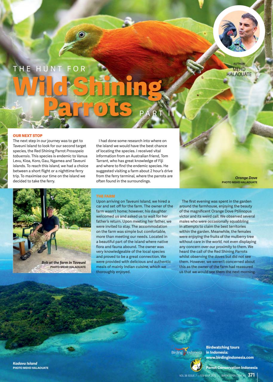 Australian Birdkeeper Magazine Preview Pages