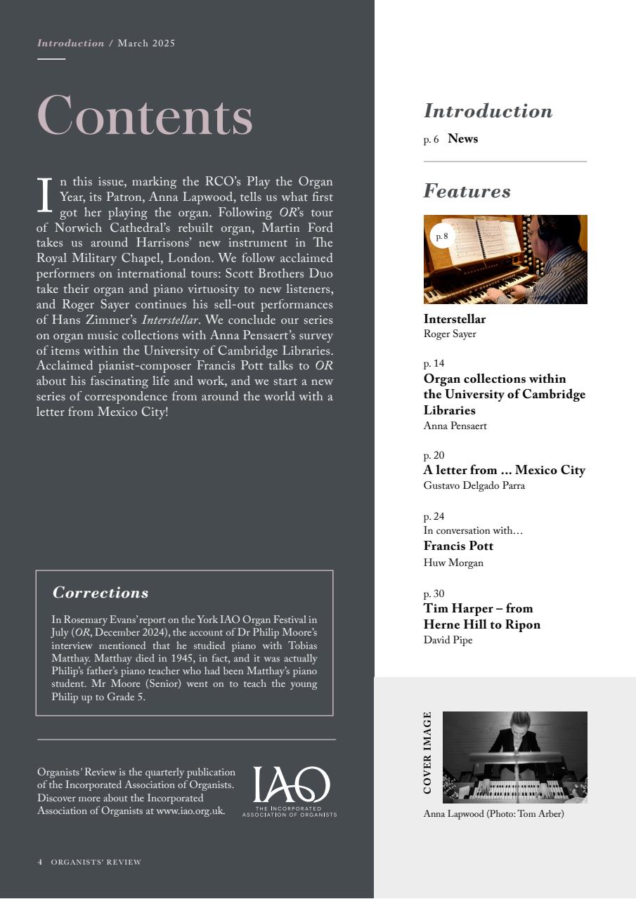 Organists' Review Preview Pages