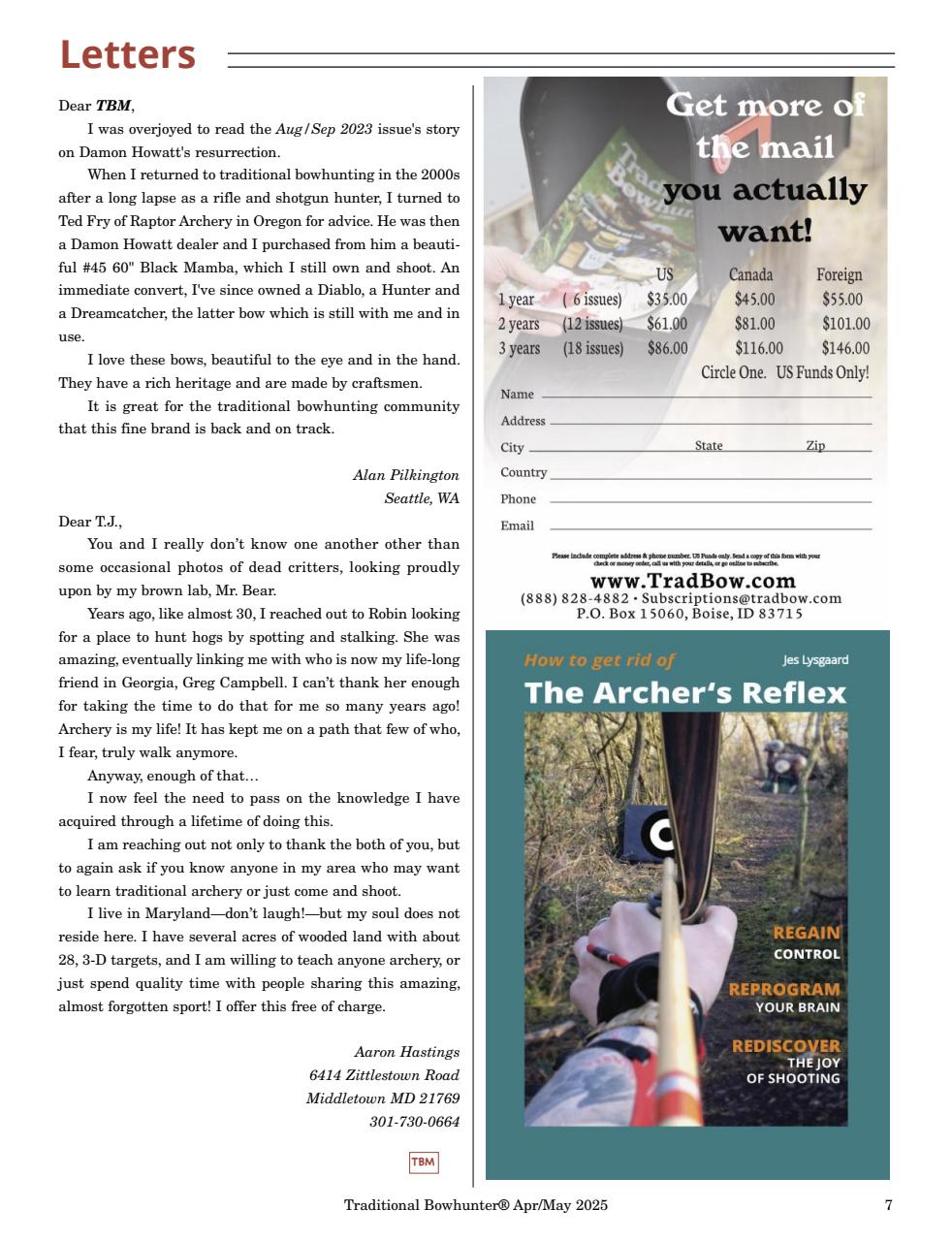 Traditional Bowhunter Magazine Preview Pages