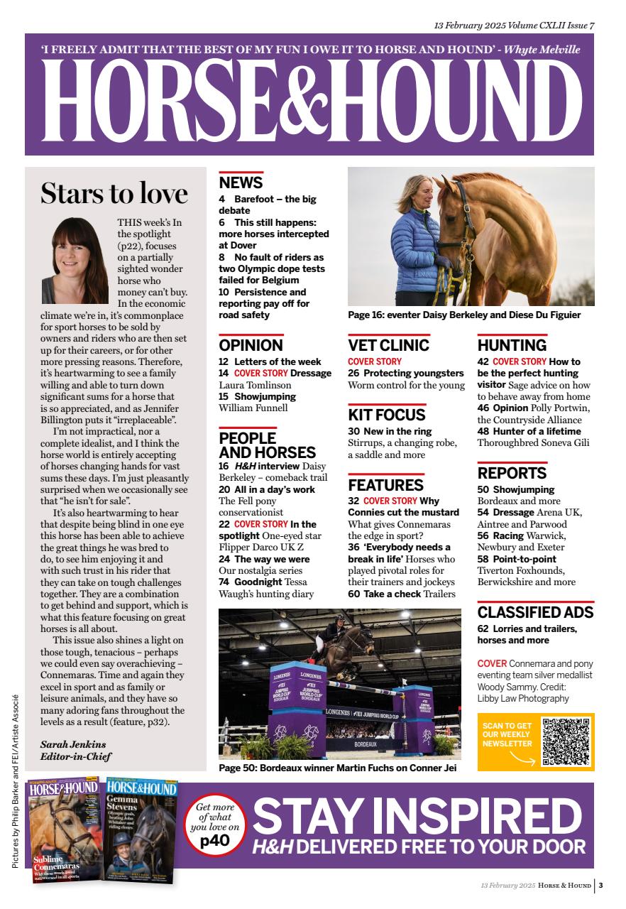 Horse & Hound Magazine 13 Feb 2025 Edizione posteriore